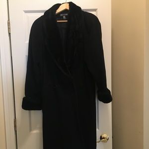 Searle Full-Length 100% Wool Coat with Faux Fur